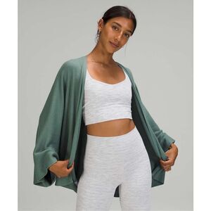 Lululemon Cashlu Knit Textured Wrap Tidewater Teal women's size medium